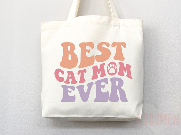 Cat Mom Tote Bag Gift For Cat Mom Animal Lover Tote Shopper Cat Lover Bag New Cat Mom Gift for Her Kitten Mom Tote Shopper Women's Tote Bag