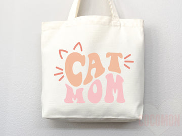 Cat Mom Tote Bag Gift For Cat Mom Animal Lover Tote Shopper Cat Lover Bag New Cat Mom Gift for Her Kitten Mom Tote Shopper Women's Tote Bag