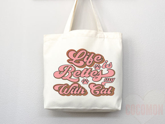 Cat Mom Tote Bag Gift For Cat Mom Animal Lover Tote Shopper Cat Lover Bag New Cat Mom Gift for Her Kitten Mom Tote Shopper Women's Tote Bag