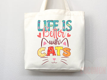 Cat Mom Tote Bag Gift For Cat Mom Animal Lover Tote Shopper Cat Lover Bag New Cat Mom Gift for Her Kitten Mom Tote Shopper Women's Tote Bag