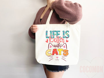 Cat Mom Tote Bag Gift For Cat Mom Animal Lover Tote Shopper Cat Lover Bag New Cat Mom Gift for Her Kitten Mom Tote Shopper Women's Tote Bag