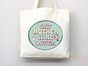 Cat Mom Tote Bag Gift For Cat Mom Animal Lover Tote Shopper Cat Lover Bag New Cat Mom Gift for Her Kitten Mom Tote Shopper Women's Tote Bag