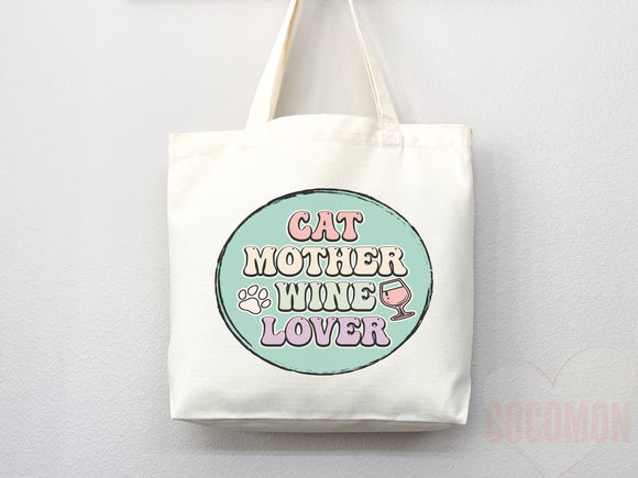 Cat Mom Tote Bag Gift For Cat Mom Animal Lover Tote Shopper Cat Lover Bag New Cat Mom Gift for Her Kitten Mom Tote Shopper Women's Tote Bag