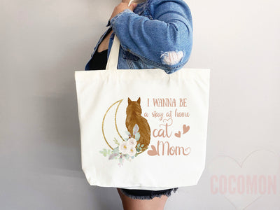 I Wanna Be a Stay at Home Cat Mom Tote Bag, view 2