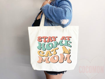 Cat Mom Tote Bag Gift For Cat Mom Animal Lover Tote Shopper Cat Lover Bag New Cat Mom Gift for Her Kitten Mom Tote Shopper Women's Tote Bag