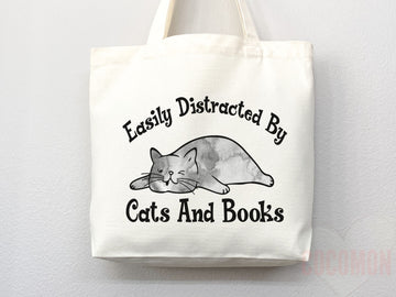 Cat Mom Tote Bag Book Lover Gift For Cat Mom Animal Lover Tote Shopper Cat Lover Bag New Cat Mom Gift for Her Kitten Mom Tote Women's Tote