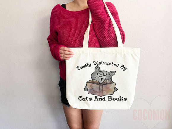 Cat Mom Tote Bag Book Lover Gift For Cat Mom Animal Lover Tote Shopper Cat Lover Bag New Cat Mom Gift for Her Kitten Mom Tote Women's Tote