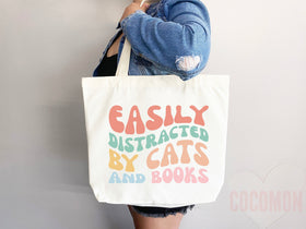 Cat Mom Tote Bag Book Lover Gift For Cat Mom Animal Lover Tote Shopper Cat Lover Bag New Cat Mom Gift for Her Kitten Mom Tote Women's Tote