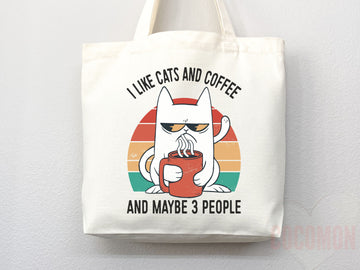 Cat Mom Tote Bag Coffee Lover Gift For Cat Mom Animal Lover Tote Shopper Cat Lover Bag New Cat Mom Gift for Her Kitten Mom Women's Tote Bag
