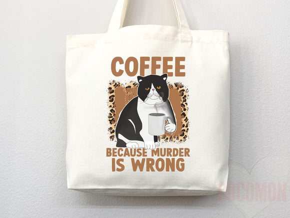 Cat Mom Tote Bag Coffee Lover Gift For Cat Mom Animal Lover Tote Shopper Cat Lover Bag New Cat Mom Gift for Her Kitten Mom Women's Tote Bag