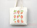Strawberry Tote Bag Strawberry Lover Gift Spring Tote Shopper Summer Bag Eco Friendly Bag Reusable Grocery Tote Cute Tote Farmers Market Bag