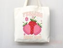 Strawberry Tote Bag Strawberry Lover Gift Spring Tote Shopper Summer Bag Eco Friendly Bag Reusable Grocery Tote Cute Tote Farmers Market Bag