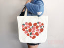 Strawberry Tote Bag Strawberry Lover Gift Spring Tote Shopper Summer Bag Eco Friendly Bag Reusable Grocery Tote Cute Tote Farmers Market Bag