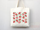 Strawberry Tote Bag Strawberry Lover Gift Spring Tote Shopper Summer Bag Eco Friendly Bag Reusable Grocery Tote Cute Tote Farmers Market Bag