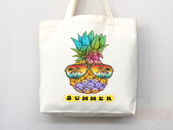 Beach Bag Pineapple Tote Bag Beach Tote Bag Pineapple Lover Gift Spring Tote Shopper Summer Tote Bag Eco Friendly Bag Reusable Grocery Bag