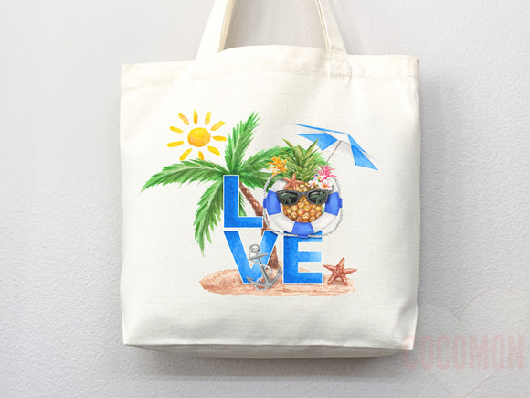 Beach Bag Pineapple Tote Bag Beach Tote Bag Pineapple Lover Gift Spring Tote Shopper Summer Tote Bag Eco Friendly Bag Reusable Grocery Bag