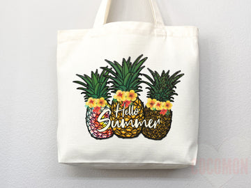 Beach Bag Pineapple Tote Bag Beach Tote Bag Pineapple Lover Gift Spring Tote Shopper Summer Tote Bag Eco Friendly Bag Reusable Grocery Bag
