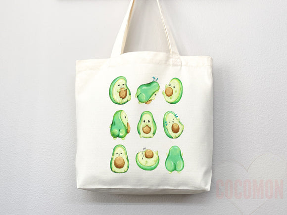 Cute Avocado Tote Bag Avocado Lover Gift Spring Tote Shopper Summer Bag Eco Friendly Bag Reusable Grocery Tote Cute Tote Farmers Market Bag