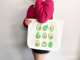 Cute Avocado Tote Bag Avocado Lover Gift Spring Tote Shopper Summer Bag Eco Friendly Bag Reusable Grocery Tote Cute Tote Farmers Market Bag