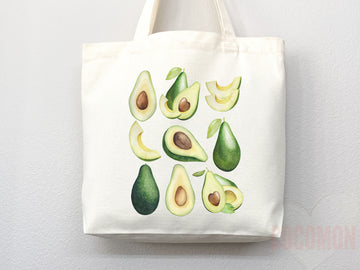 Cute Avocado Tote Bag Avocado Lover Gift Spring Tote Shopper Summer Bag Eco Friendly Bag Reusable Grocery Tote Cute Tote Farmers Market Bag
