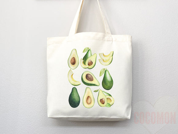Cute Avocado Tote Bag Avocado Lover Gift Spring Tote Shopper Summer Bag Eco Friendly Bag Reusable Grocery Tote Cute Tote Farmers Market Bag