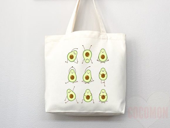 Cute Avocado Tote Bag Avocado Lover Gift Spring Tote Shopper Summer Bag Eco Friendly Bag Reusable Grocery Tote Cute Tote Farmers Market Bag
