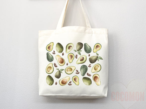 Cute Avocado Tote Bag Avocado Lover Gift Spring Tote Shopper Summer Bag Eco Friendly Bag Reusable Grocery Tote Cute Tote Farmers Market Bag