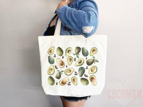 Cute Avocado Tote Bag Avocado Lover Gift Spring Tote Shopper Summer Bag Eco Friendly Bag Reusable Grocery Tote Cute Tote Farmers Market Bag