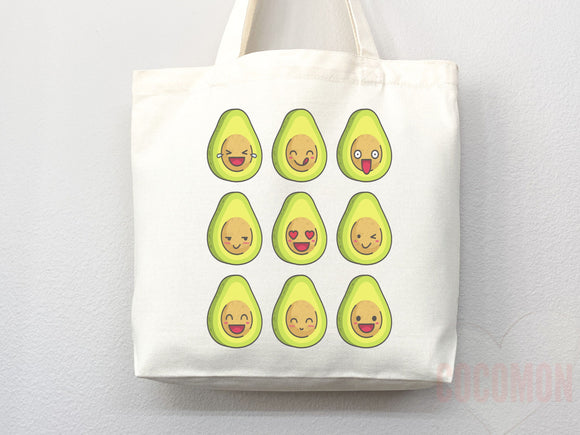 Cute Avocado Tote Bag Avocado Lover Gift Spring Tote Shopper Summer Bag Eco Friendly Bag Reusable Grocery Tote Cute Tote Farmers Market Bag