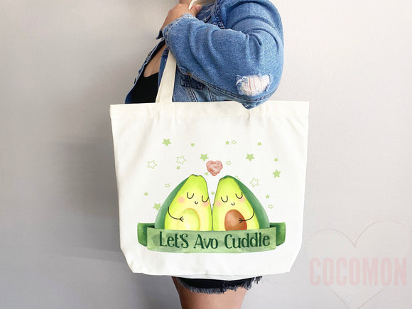 Cute Avocado Tote Bag Avocado Lover Gift Spring Tote Shopper Summer Bag Eco Friendly Bag Reusable Grocery Tote Cute Tote Farmers Market Bag