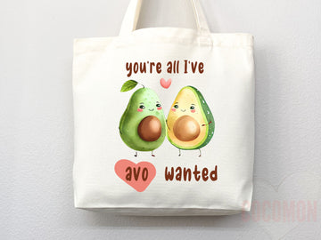 Cute Avocado Tote Bag Avocado Lover Gift Spring Tote Shopper Summer Bag Eco Friendly Bag Reusable Grocery Tote Cute Tote Farmers Market Bag