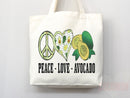 Cute Avocado Tote Bag Avocado Lover Gift Spring Tote Shopper Summer Bag Eco Friendly Bag Reusable Grocery Tote Cute Tote Farmers Market Bag