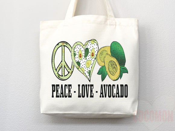 Cute Avocado Tote Bag Avocado Lover Gift Spring Tote Shopper Summer Bag Eco Friendly Bag Reusable Grocery Tote Cute Tote Farmers Market Bag