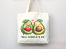 Cute Avocado Tote Bag Avocado Lover Gift Spring Tote Shopper Summer Bag Eco Friendly Bag Reusable Grocery Tote Cute Tote Farmers Market Bag
