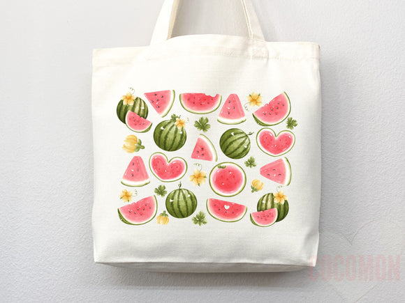 Watermelon Tote Bag Watermelon Lover Gift Spring Tote Shopper Summer Bag Eco Friendly Bag Reusable Grocery Tote Cute Tote Farmers Market Bag