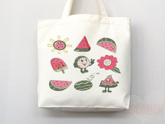 Watermelon Tote Bag Watermelon Lover Gift Spring Tote Shopper Summer Bag Eco Friendly Bag Reusable Grocery Tote Cute Tote Farmers Market Bag