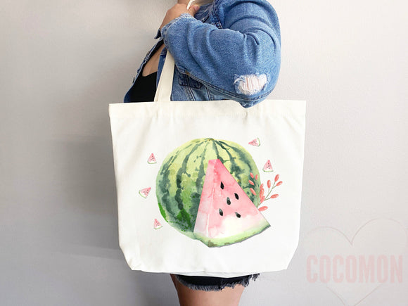 Watermelon Tote Bag Watermelon Lover Gift Spring Tote Shopper Summer Bag Eco Friendly Bag Reusable Grocery Tote Cute Tote Farmers Market Bag