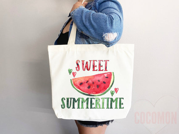 Watermelon Tote Bag Watermelon Lover Gift Spring Tote Shopper Summer Bag Eco Friendly Bag Reusable Grocery Tote Cute Tote Farmers Market Bag