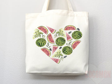 Watermelon Tote Bag Watermelon Lover Gift Spring Tote Shopper Summer Bag Eco Friendly Bag Reusable Grocery Tote Cute Tote Farmers Market Bag