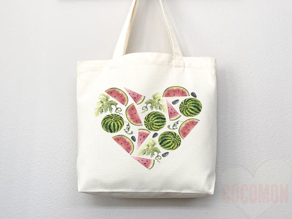 Watermelon Tote Bag Watermelon Lover Gift Spring Tote Shopper Summer Bag Eco Friendly Bag Reusable Grocery Tote Cute Tote Farmers Market Bag