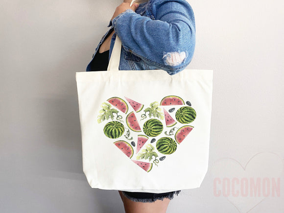 Watermelon Tote Bag Watermelon Lover Gift Spring Tote Shopper Summer Bag Eco Friendly Bag Reusable Grocery Tote Cute Tote Farmers Market Bag