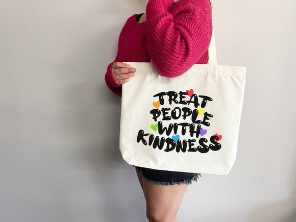 Kindness Tote Bag Canvas Womens Tote For Her Cute Tote Bag Reusable Bag Grocery Tote Shopper Aesthetic Tote Everyday Tote Eco Friendly Bag