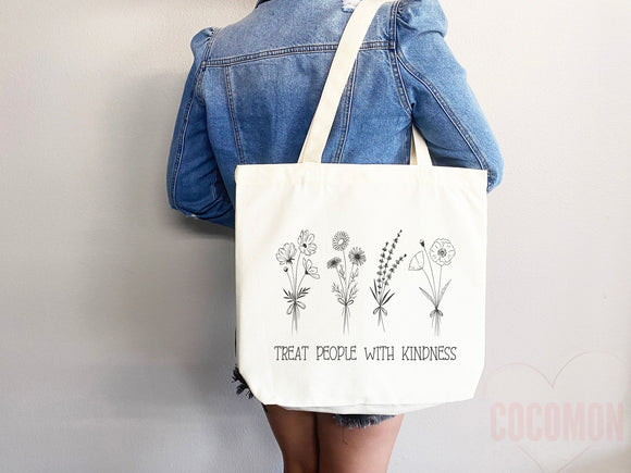 Kindness Tote Bag Canvas Womens Tote For Her Cute Tote Bag Reusable Bag Grocery Tote Shopper Aesthetic Tote Everyday Tote Eco Friendly Bag