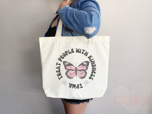 Kindness Tote Bag Canvas Womens Tote For Her Cute Tote Bag Reusable Bag Grocery Tote Shopper Aesthetic Tote Everyday Tote Eco Friendly Bag