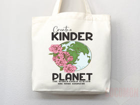 Kinder Planet Tote Bag — Inspirational Gift (006)