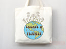 Create A Kinder Planet Tote Bag Canvas Women Tote For Her Cute Tote Bag Reusable Bag Grocery Tote Shopper Everyday Tote Bag Eco Friendly Bag