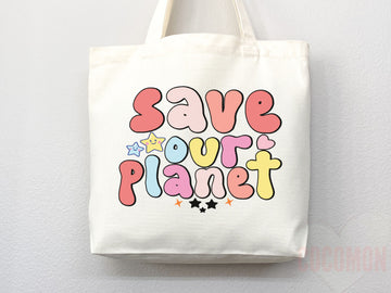 Create A Kinder Planet Tote Bag Canvas Women Tote For Her Cute Tote Bag Reusable Bag Grocery Tote Shopper Everyday Tote Bag Eco Friendly Bag