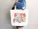 Create A Kinder Planet Tote Bag Canvas Women Tote For Her Cute Tote Bag Reusable Bag Grocery Tote Shopper Everyday Tote Bag Eco Friendly Bag