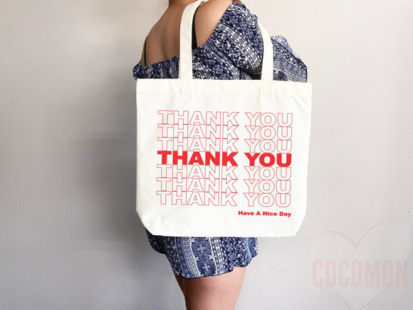 Eco friendly bag, Thank you tote, reusable bag, thank you bag, Grocery bag,grocery tote,have a nice day bag,aesthetic tote bag,everyday bag