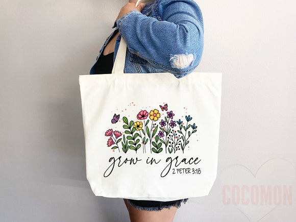 Faith Tote Bag Christian Tote Bag Canvas Gift Religious Gift Scripture Gift Bible Verse Christian Girl Gift Church Gift School Tote Shopper